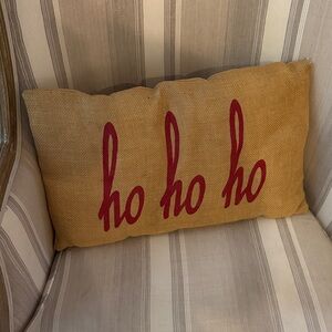 Rustic Burlap 'Ho Ho Ho' Holiday Pillow